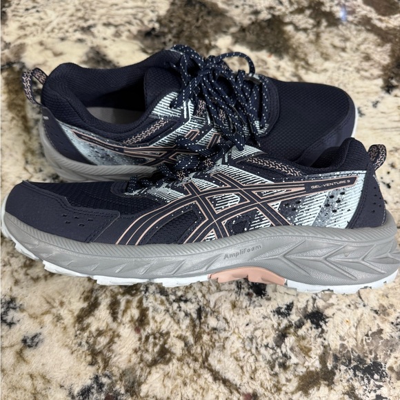Asics Shoes - ASICS Gel-Venture 9 Navy and Gray Trail Running Shoes